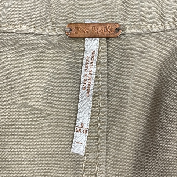 Free People Percy High Rise Paperbag Tapered Cargo Pant Boho 90s Street Khaki 6 - Picture 9 of 11